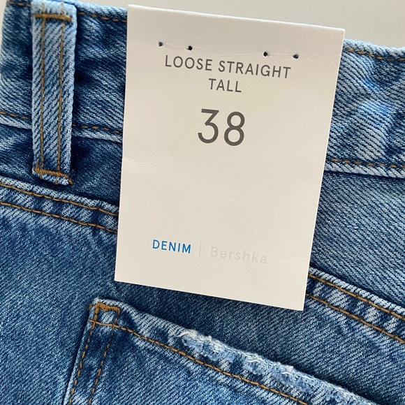 Bershka Tall High Waisted Dad Jeans in Medium Stone Size 6 NWT - Picture 6 of 6